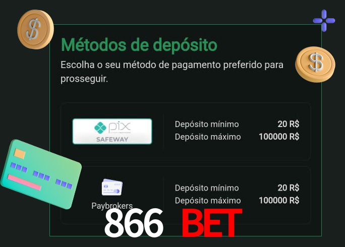 O cassino 866 bet oferece uma grande variedade de métodos de pagamento